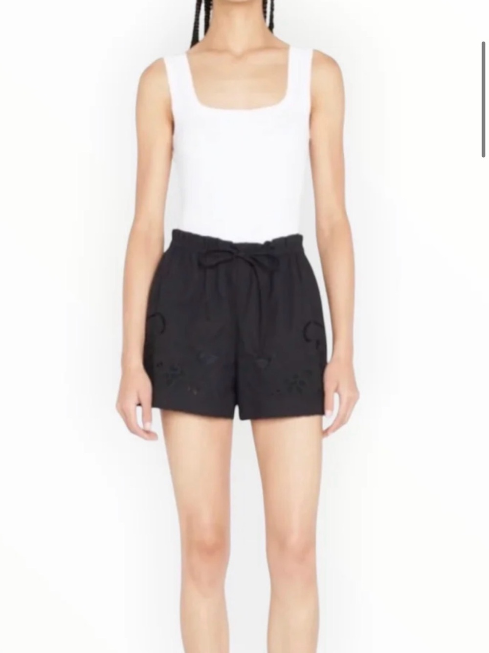Rag & Bone Marley broderie anglaise black cotton shorts size M